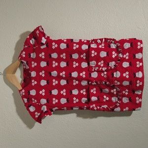 Hanna Anderson size 5 Red Pineapple Print Dress Ruffle Pockets